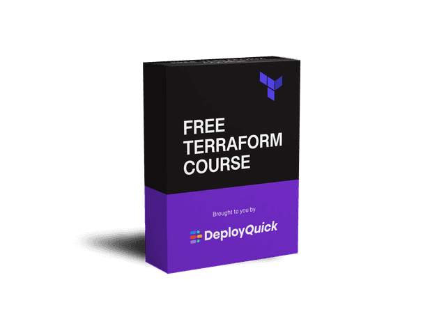 Software box mockup image showing the free Terraform course